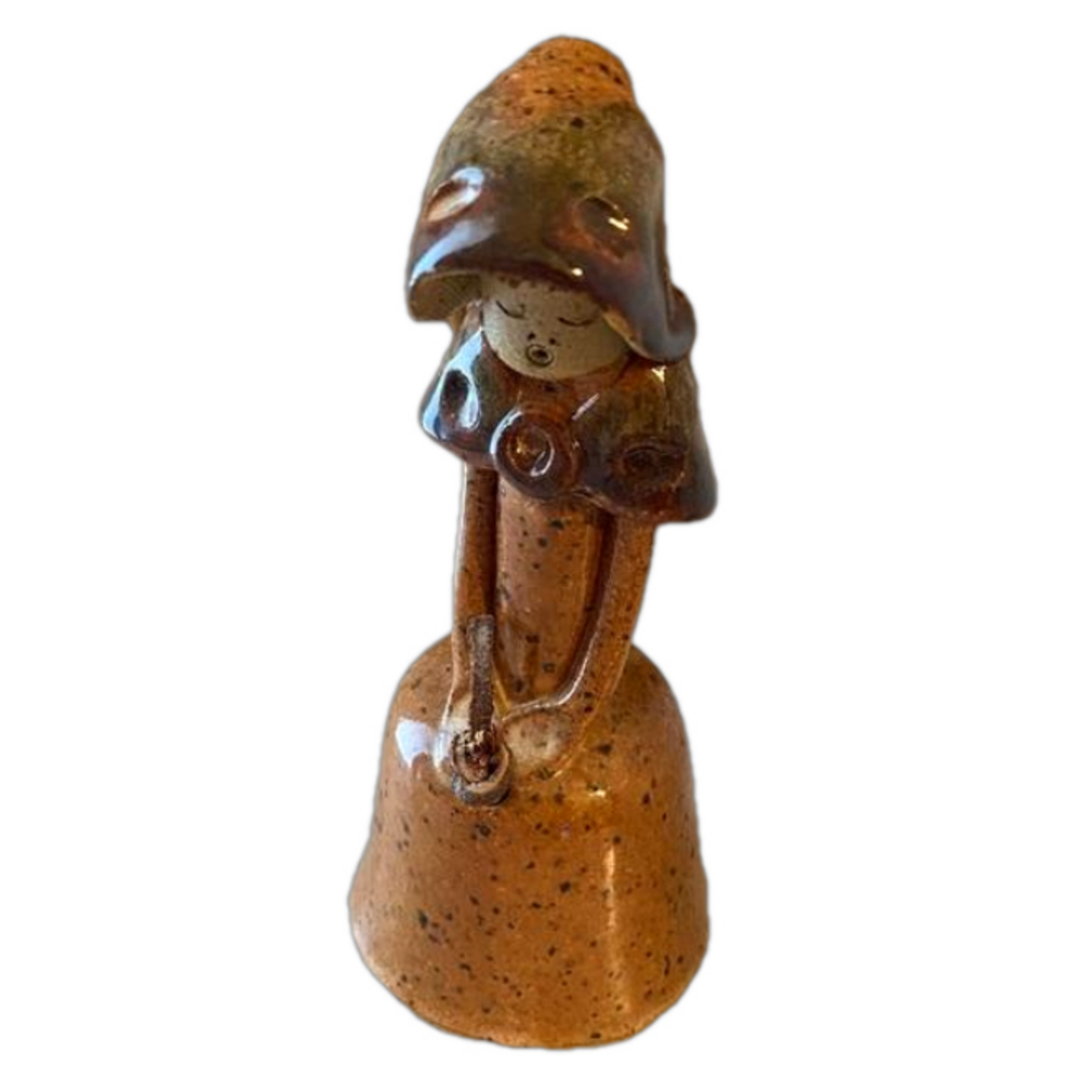 Vintage Adia Art Pottery Figurine Bell Handcrafted Quebec Canada